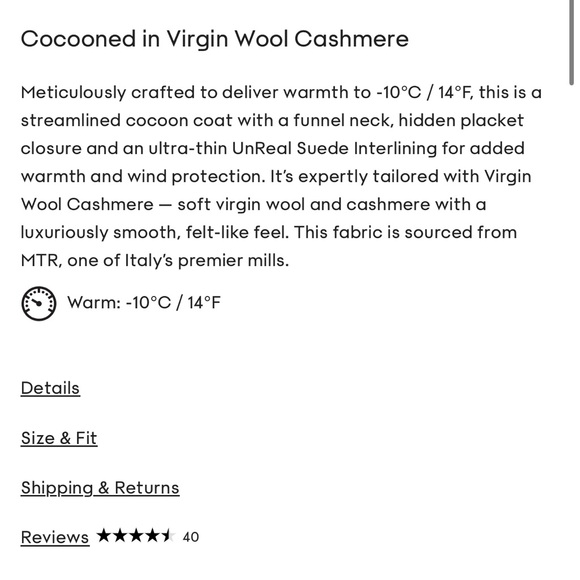 Aritzia Cocoon Wool Cashmere Coat Small - Picture 14 of 16